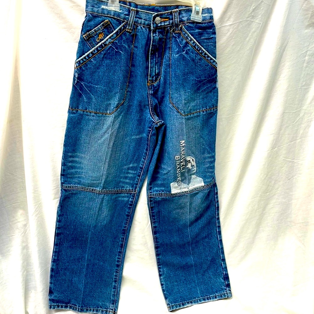 Vintage Makaveli branded faded/distressed jeans boys sz 14